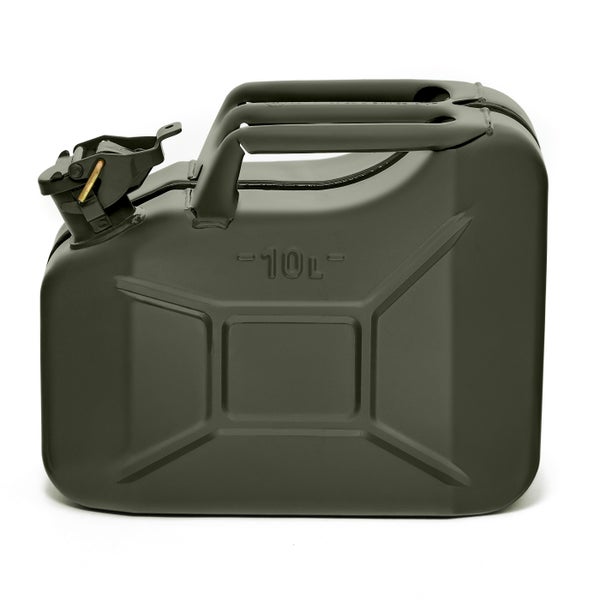 BW® Kraftstoffkanister Metall Benzinkanister 2x 10 Liter - Bronzegrün - RAL 6031-F9 - TÜV-geprüft und UN-Zulassung - Made in Europe