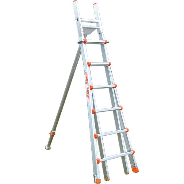 Mehrzweckleiter mit Stütze für Arbeiten in verschiedenen Höhen
