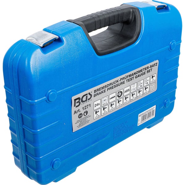 Blauer Koffer mit Bremsdruckprüfmanometer-Satz von BGS technic