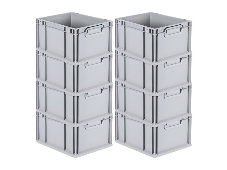 PROREGAL Spar Set 8x Eurobox Nextgen Economy Griffe Geschlossen HxBxT 22 x 30 x 40 cm 20 Liter Eurobehälter Transportbox Transportbehälter
