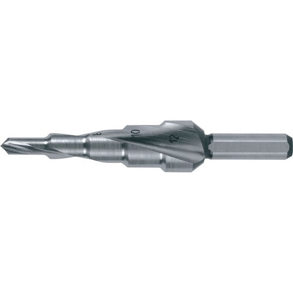RUKO Stufenbohrer HSS spiralgenutet mit Kreuzanschliff 5 Stufen Ø 4 - 12 mm - 101050-5