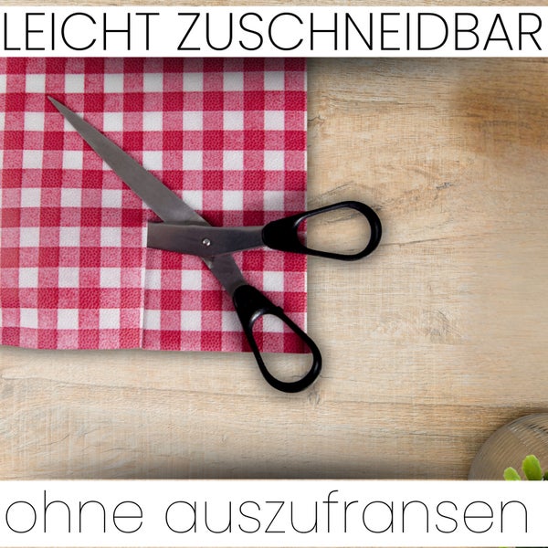 Sensalux Tischdeckenrolle 25m lang aus stoffähnlichem Vlies, 1,18 m x 25 m Karomuster, Weiß-Rot