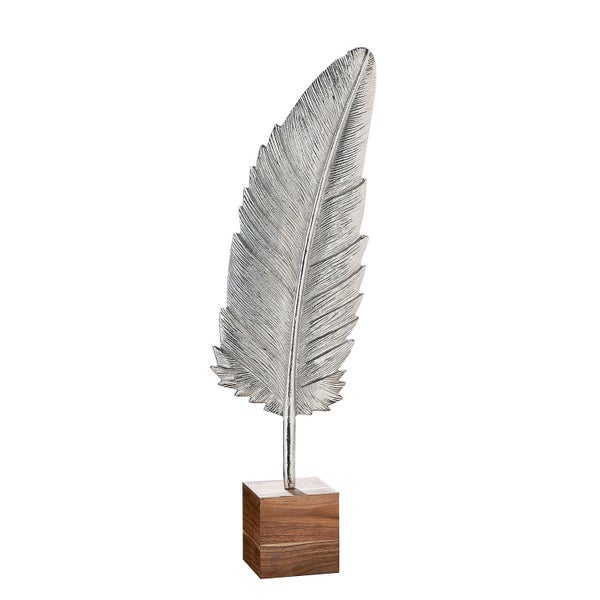 Skulptur GILDE Dekoration Höhe 53cm Breite 14cm silberfarben Aluminium