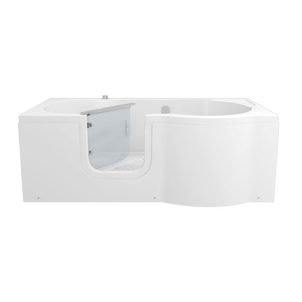 Begehbare Badewanne mit Glastür