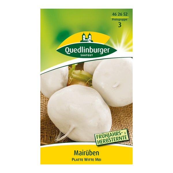 Mairübe Platte witte Mei Samen von Quedlinburger SAATGUT
