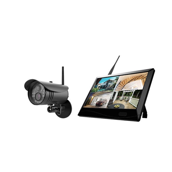 Drahtloses Überwachungskamera Set mit Außenkamera und Monitor zur Videoüberwachung für das Haus.