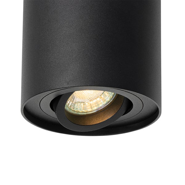 Schwarze Deckenleuchte mit drehbarem Leuchtmittel