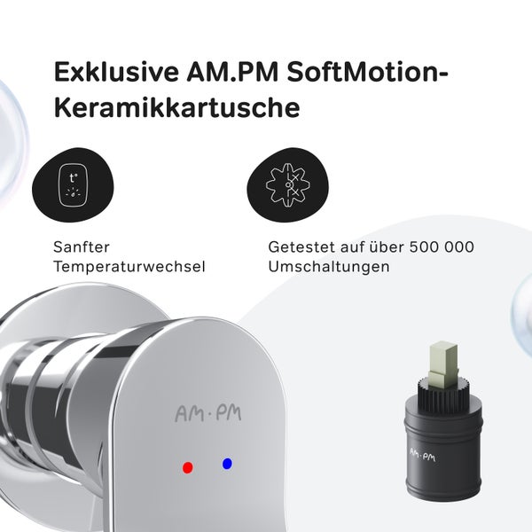 AM.PM SoftMotion Keramikkartusche für Armaturen mit sanfter Temperaturregelung und Langlebigkeit durch fünfhunderttausend Zyklen Test.