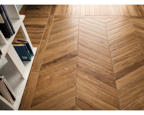 Wand- und Bodenfliese Auvergne Dore Chevron 7,5x40,7cm