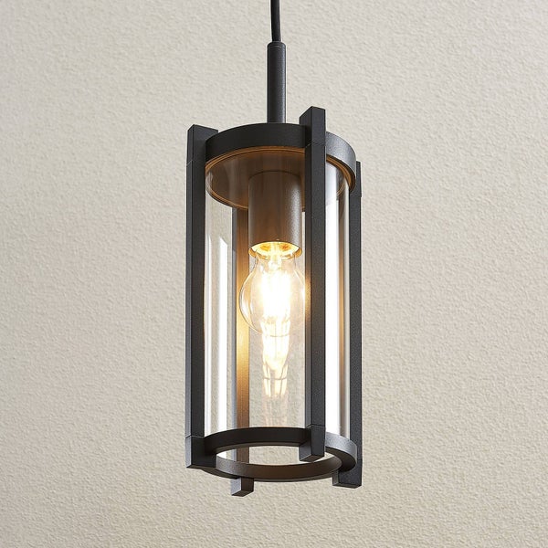 Lucande Außenleuchte Brienne (spritzwassergeschützt (Modern) in Alu aus Aluminium (1 flammig, E27) - Pendelleuchte außen