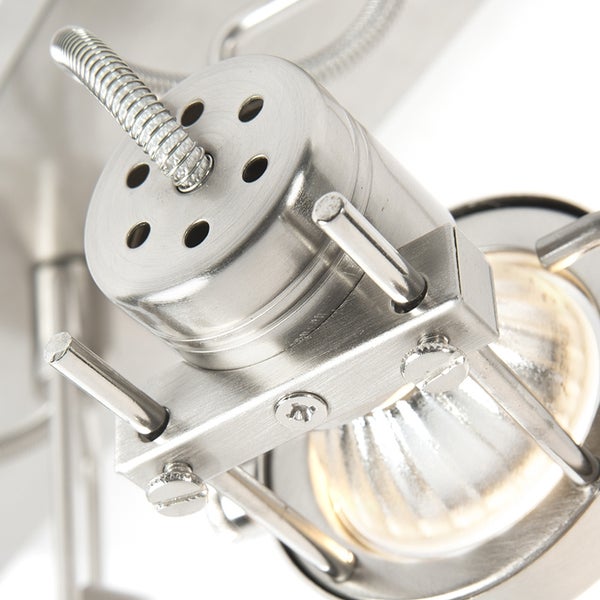 Detailaufnahme einer Deckenleuchte mit flexiblem Lampenkopf