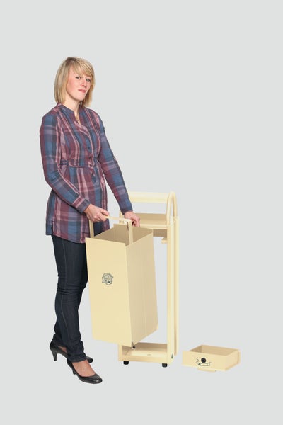 PROREGAL Kombiascher Mit Schloss Und Blenden 35 Liter HxBxT 97,5 x 30,5 x 26,5 cm Stahl Elfenbein