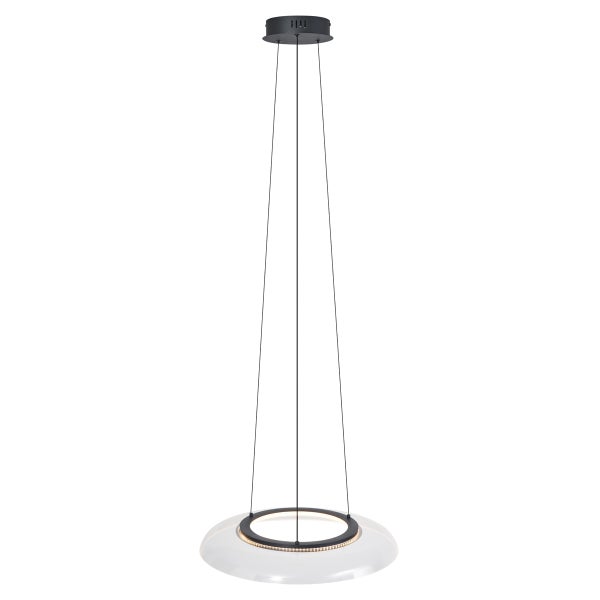 Hängeleuchte mit ringförmigem Design und durchscheinendem Lampenschirm