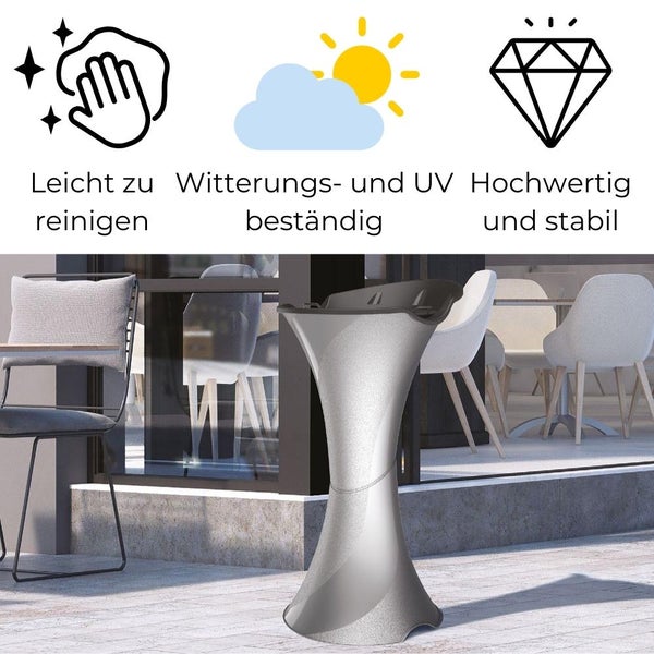 Standaschenbecher für Draußen Aschenbecher Outdoor Aschenbecher für Draussen stehend mit Sand Stand Aschenbecher Aussen silber
