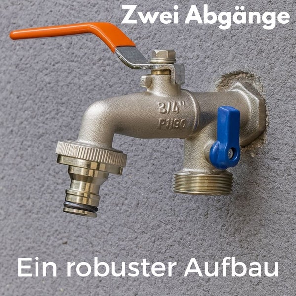 Doppelanschluss Wasserhahn mit robustem Aufbau