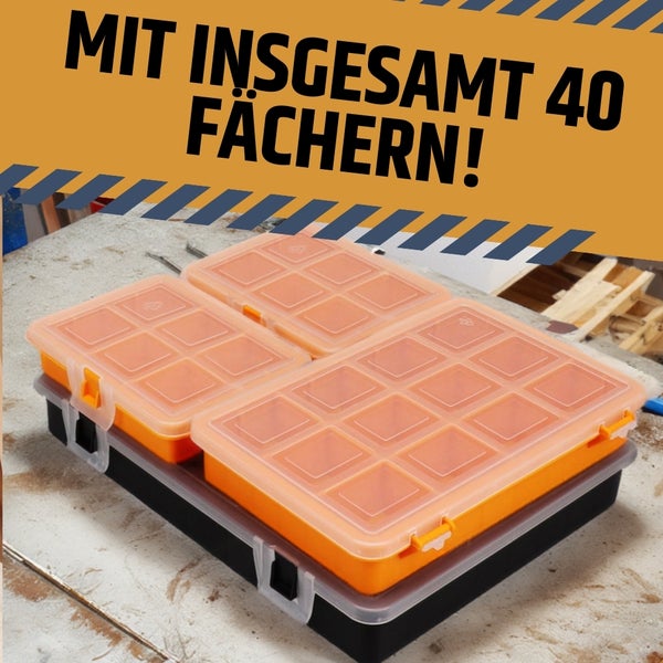 Sortimentskoffer mit 40 Fächern
