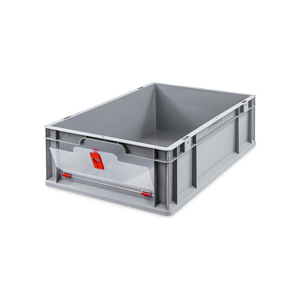 PROREGAL SparSet 10x Eurobox NextGen Insight Cover HxBxT 17 x 40 x 60 34 Liter Niedrig/Rot Eurobehälter Transportbox