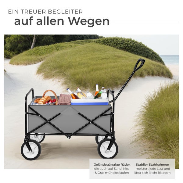 Bollerwagen tectake  Belastbarkeit 80 kg faltbar grau