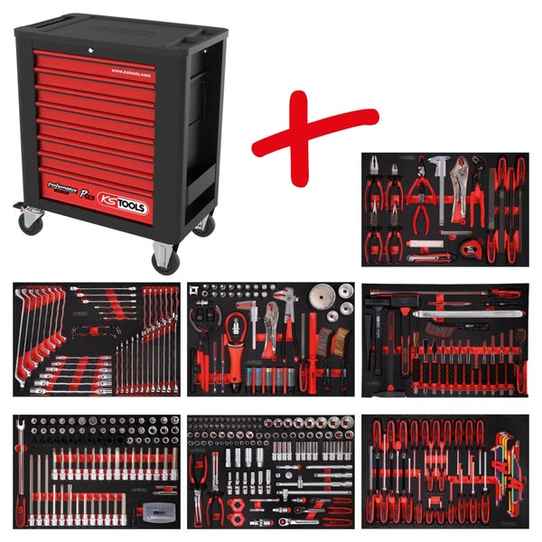 Sievert Powercase Werkzeugkoffer aus schwarzem Kunststoff mit orangefarbenem Griff und Verschlüssen für Lötwerkzeuge.