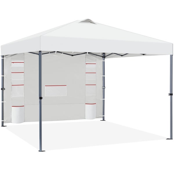 Weißes Faltzelt mit Seitenteilen und Fenster