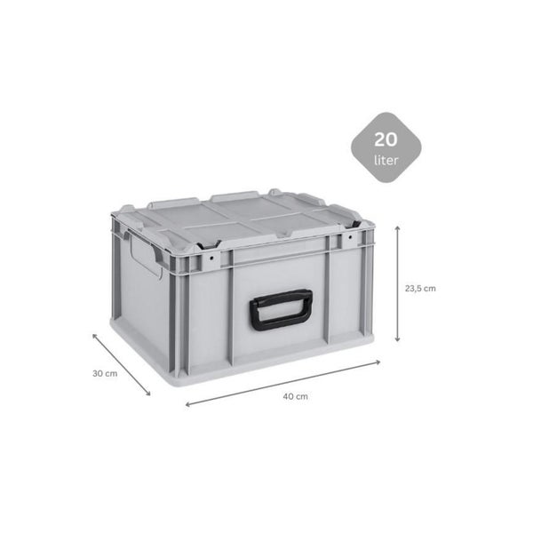 PROREGAL Eurobox NextGen Portable Mit Rasterschaumstoff und Schaumstoffeinlage HxBxT 23,5 x 30 x 40 cm 20 Liter Eurobehälter Transportbox