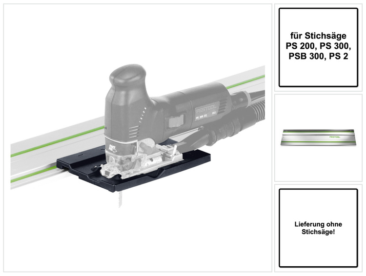 Festool FS-PS/PSB 300 Führungsanschlag ( 490031 ) + Führungsschiene 800 mm ( 491499 ) für Stichsäge PS 200, PS 300, PSB 300, PS 2