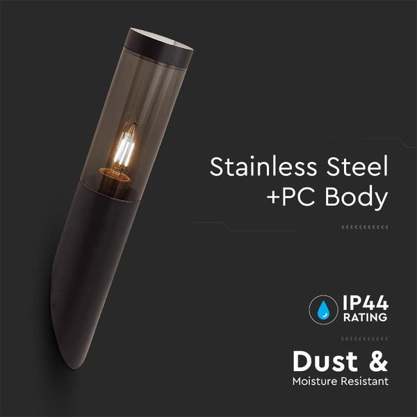 Wandleuchte aus Edelstahl mit Polycarbonat-Gehäuse, staub- und feuchtigkeitsbeständig, Schutzart IP44