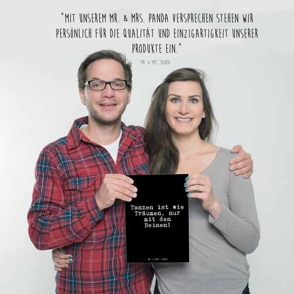 Mr. & Mrs. Panda DIN A4 Poster Tanzen ist wie Träumen,... - Schwarz