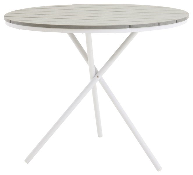 Parma Cafétisch Ø90cm grau-weiß.