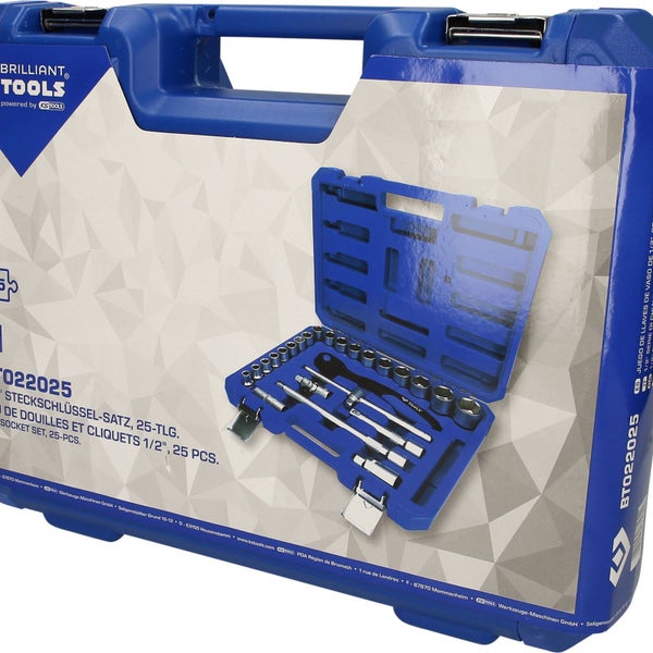 Brilliant Tools Steckschlüssel Satz, 25-teilig in Werkzeugkoffer