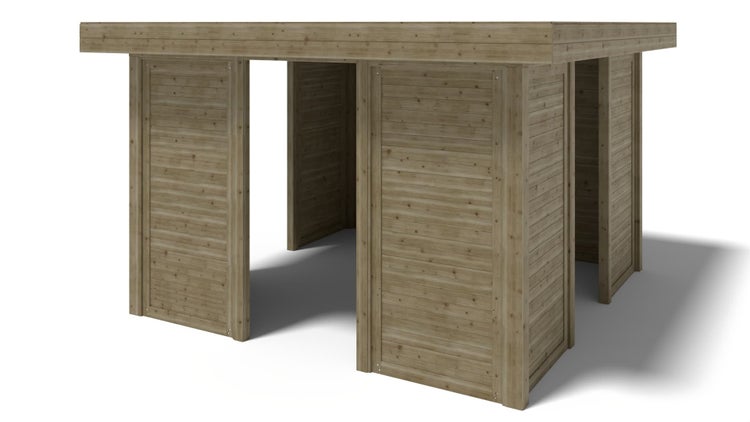 Gartenlaube Gartenpavillon 4,04x4,04m mit Paneelen - Imprägniert