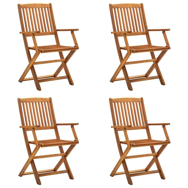 Klappbare Gartenstühle 4 Stk. Massivholz Akazie