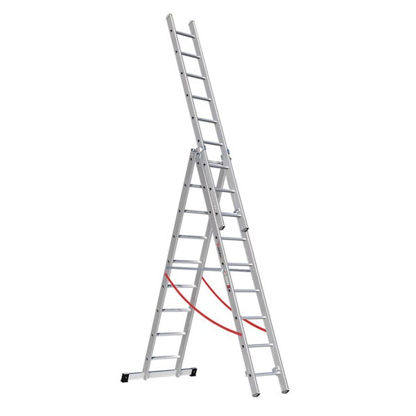 Aluminium Mehrzweckleiter mit drei Teilen und Quertraverse für sicheren Stand