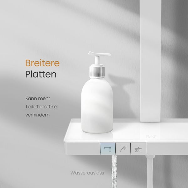 EMKE Duschsystem Duschsystem mit Thermostat Duschset mit 40cm Thermostatische Platte, 4 Strahlart(en), Brausestange, Handbrause, Regendusche, Wasserauslass,Weiß