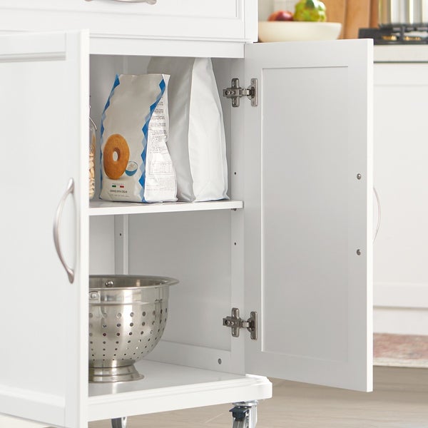 Küchenwagen mit offenem Schrank zur Aufbewahrung von Küchenutensilien