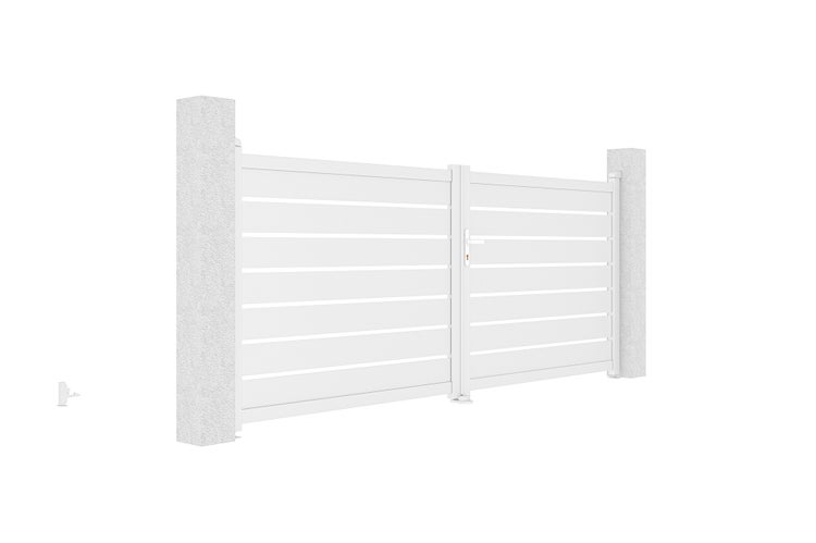 Flügeltor 3,5m VOGEL H.140 Weißaluminium