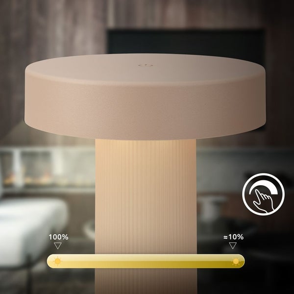 Dimmbare LED-Tischleuchte mit Touch-Funktion, Helligkeit stufenlos regulierbar von 100 Prozent bis circa 10 Prozent.