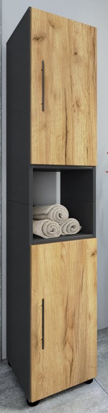 Holz Badmöbel Badschrank Hochschrank Flandu