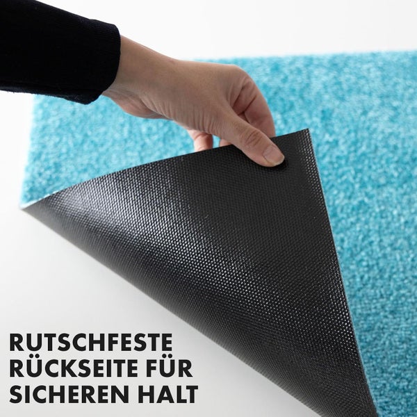 FLOORDIREKT Fußmatte Domenico - stilvolle & praktische Schmutzfangmatte - Türkis - 50 x 80 cm