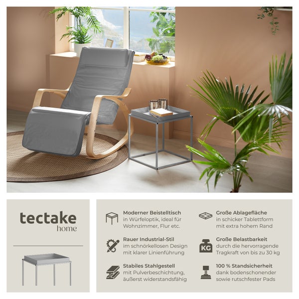 Mehrfachansicht eines Beistelltisches im Fabrikstil, geeignet für Atelier, Schlafzimmer und Wohnzimmer