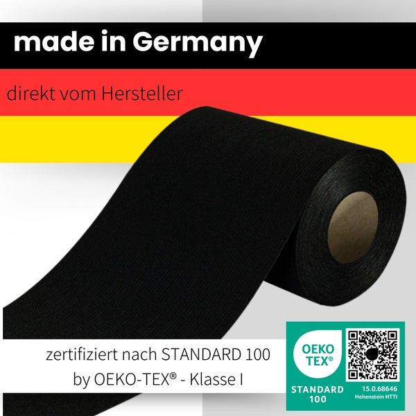 Sensalux Tischläufer, Länge: 25m, stoffähnliches Vlies, Breite: 15cm, Schwarz
