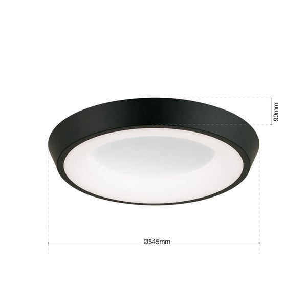 LED Deckenleuchte Look Ø 55cm Schwarz 3000K 3500lm