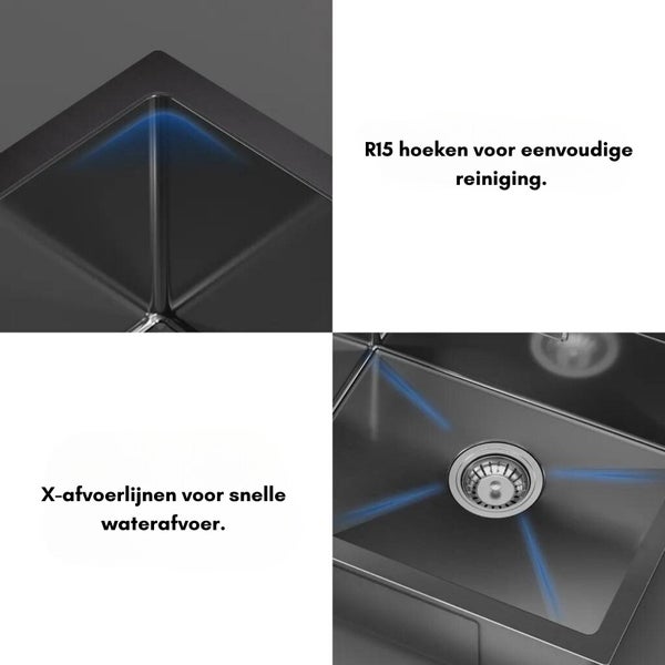 Realstone Küchen Spüle Anthrazit Inklusive Anschlussstücke