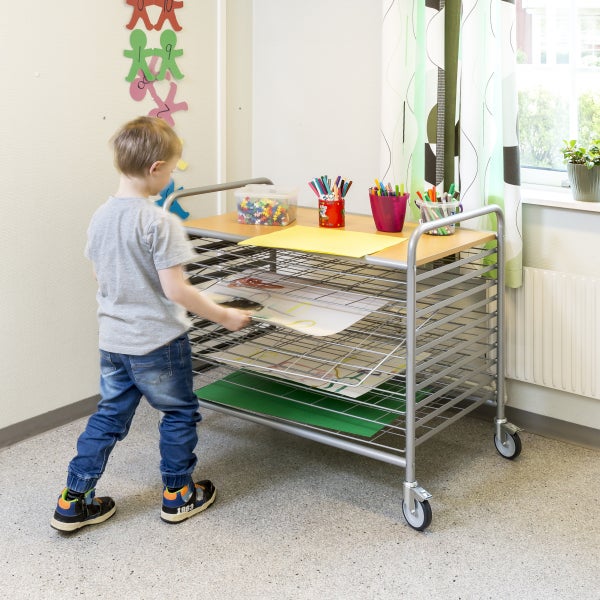 Kongamek Trockenwagen in grau 955x600x845mm mit 10 Böden