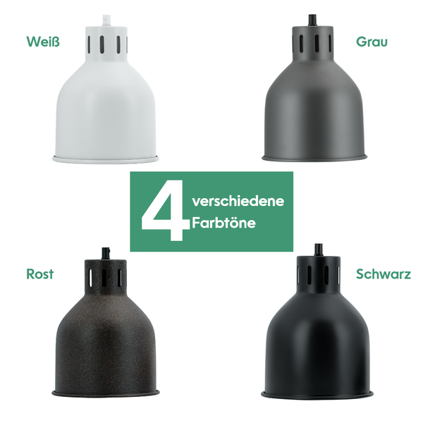 Venso EcoSolutions E27 SAGA Lampenschirm Schwarz, LED Pflanzenlampe E27 Pflanzenleuchte, LED Wachstumslampe, Anzuchtlampe Gemüse, Pflanzenlicht, Lampenschirm schwarz