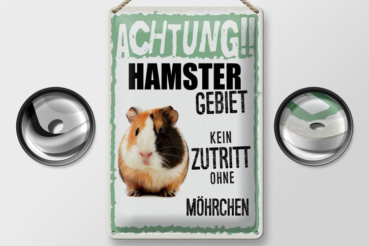 Blechschild Spruch 20x30cm Achtung Hamster Gebiet kein Zutritt