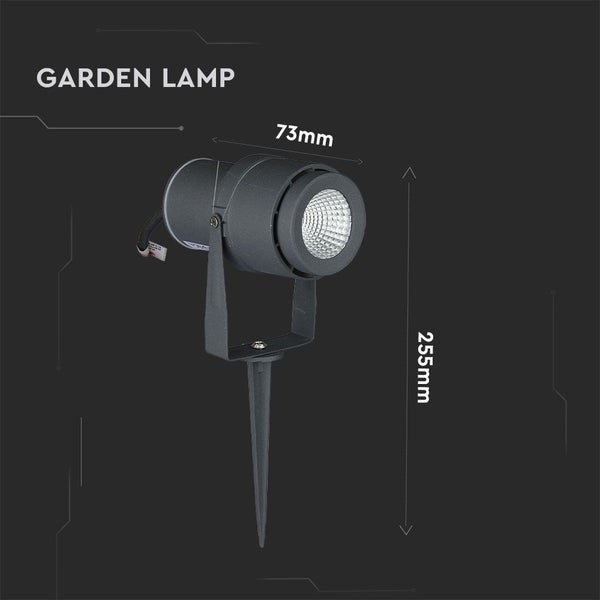 V-TAC VT-857-G-N - Außenbeleuchtung - Garten Spikes Lichter - Grau - IP65 - 12W - 930 Lumen - 4000K