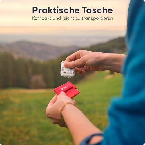 Beatmungstuch 12er Set - Beatmungsmaske Erste Hilfe - Praktischer Beatmungsbeutel am Schlüsselanhänger - Hygienischer Mund-zu-Mund Beatmung Schutz für Notfälle und Rettungseinsätze