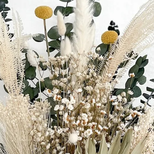 Nature: Ode an die Natur - Trockenblumenstrauß in Harmonie I grün-weiß
