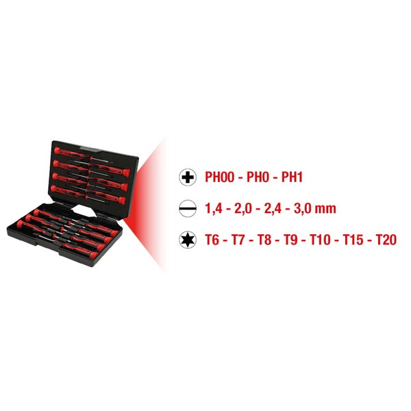 Offener Werkzeugkoffer mit Set aus Schraubendrehern von KS Tools